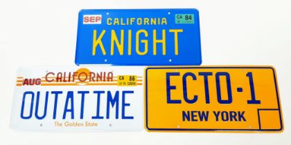 Three Hollywood Vanity Licence Plates - Perfect For Man Cave Decoration: ECTO-1 (Ghostbusters),