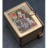 9kt Yellow Gold Pack of Cards Charm. Very unusual, which opens to show cards inside. Perfect for