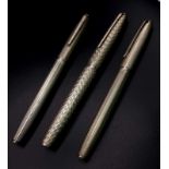 Three Sterling Silver Hallmarked Pens. All in need of refill cartridges. 63g total weight. Ref: