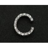 9kt White Gold Diamond Set initial 'C' Pendant W: 0.6g