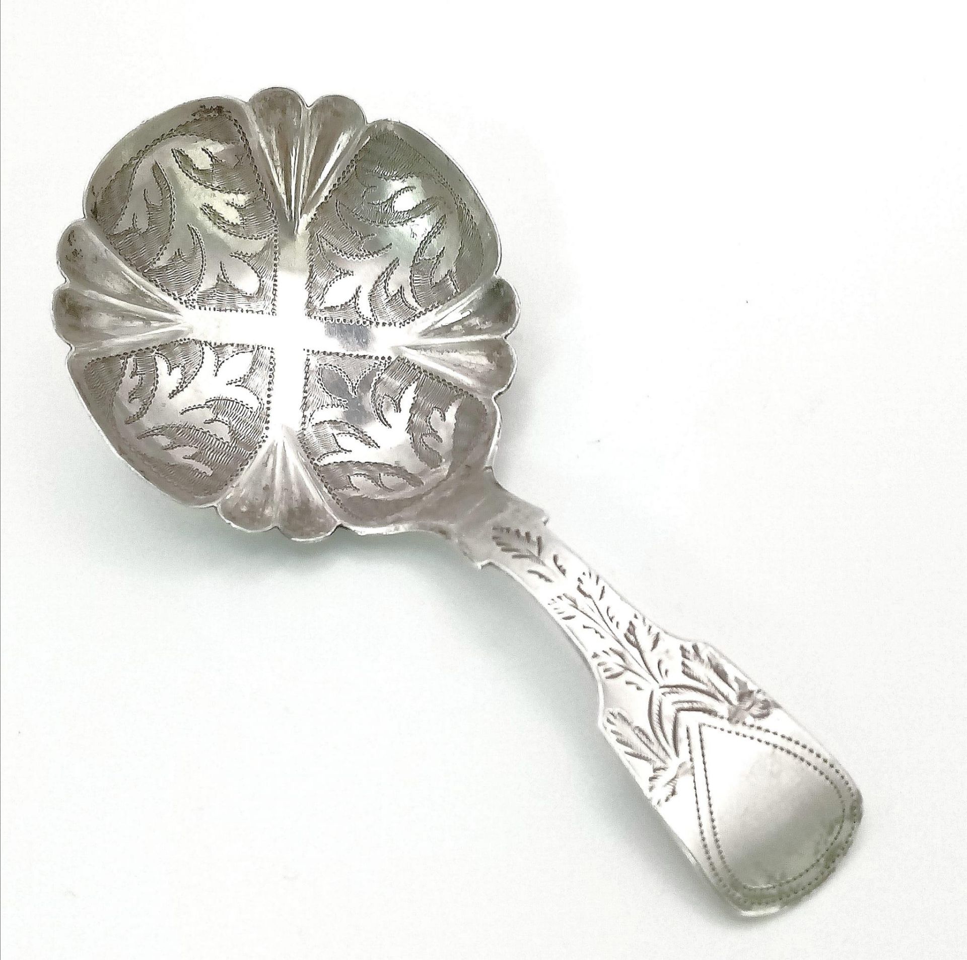 1840's BIRMINGHAM Sterling Silver Tea Caddy Spoon by renowned Taylor & Perry. Delicate and