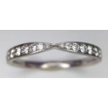 A platinum TIFFANY ring with brilliant, round cut diamonds , size: N, weight: 2.8 g. 14213