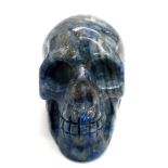 A Hand-Carved Lapis Lazuli Skull Figure. 5cm x 4cm