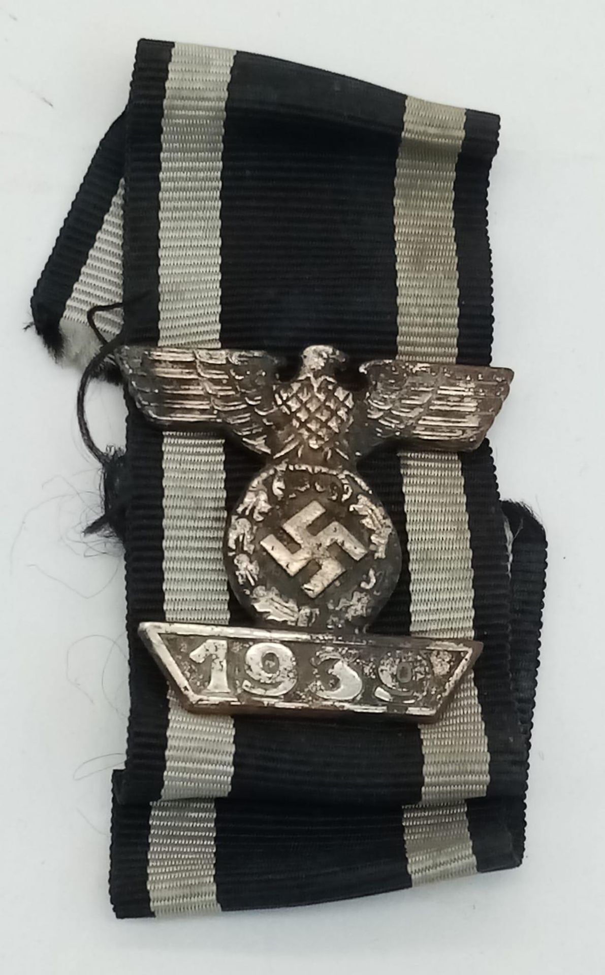 WW2 German Spange on a WW1 Iron Cross 2nd Class Ribbon denoting that the award has been won during