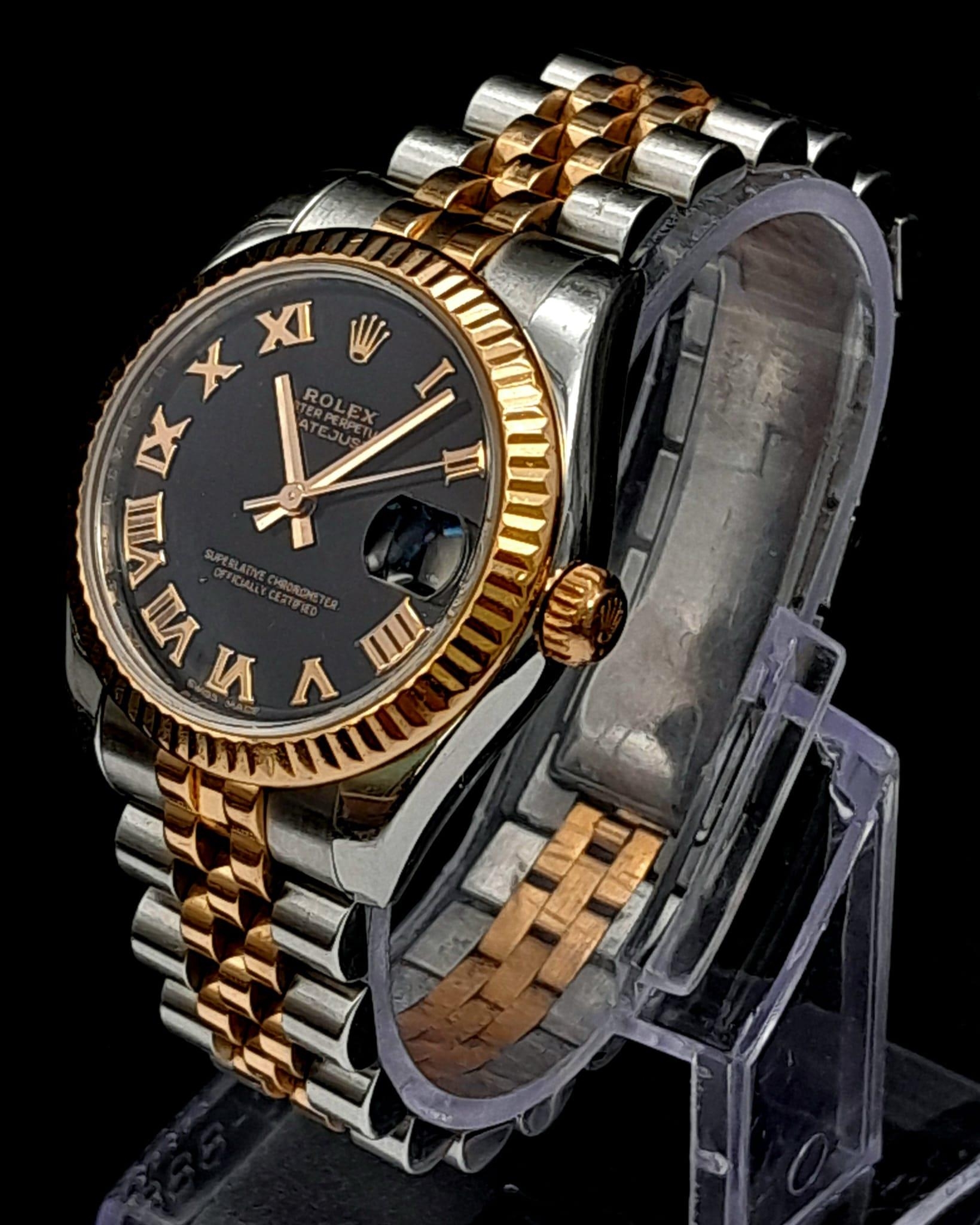 A Bi-Metal Rolex Oyster Perpetual Datejust Ladies Watch. 18k rose gold and stainless steel - Image 2 of 14