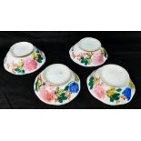 Four Late 19th Century Chinese Hand-Painted Ceramic Rice Bowls - 16cm diameter. Please see photos