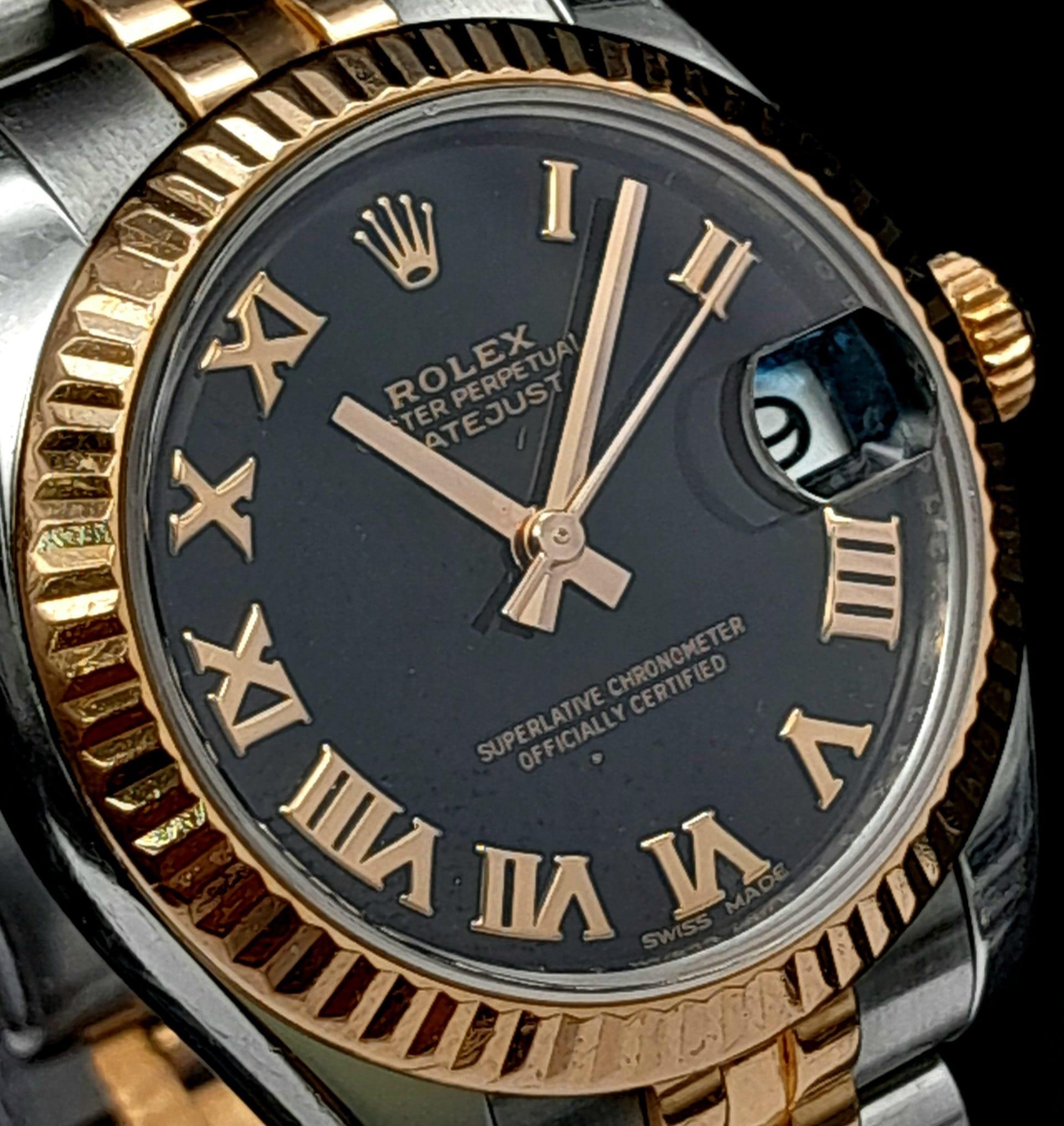 A Bi-Metal Rolex Oyster Perpetual Datejust Ladies Watch. 18k rose gold and stainless steel - Image 3 of 14