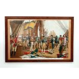 An Extremely Rare Vintage Coloured Print of Nelson’s Last Signal at Trafalgar Framed from the Wood