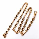 An Antique 9K Gold (tested) Fob Chain. 48cm. 38.6g weight.