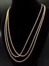 A 14K Yellow Gold Rope Necklace. 156cm. 28.05g weight.