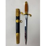 A 1957 Russian Army Officers Dagger with Scabbard. Markings on both sides of the blade - 34cm. ML301