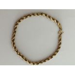 9 carat Yellow GOLD ROPE BRACELET. 2.6 grams. 20 cm.