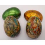 Pair of German Tin Eggs from the 1850's to early 1900's. These antique German Easter egg