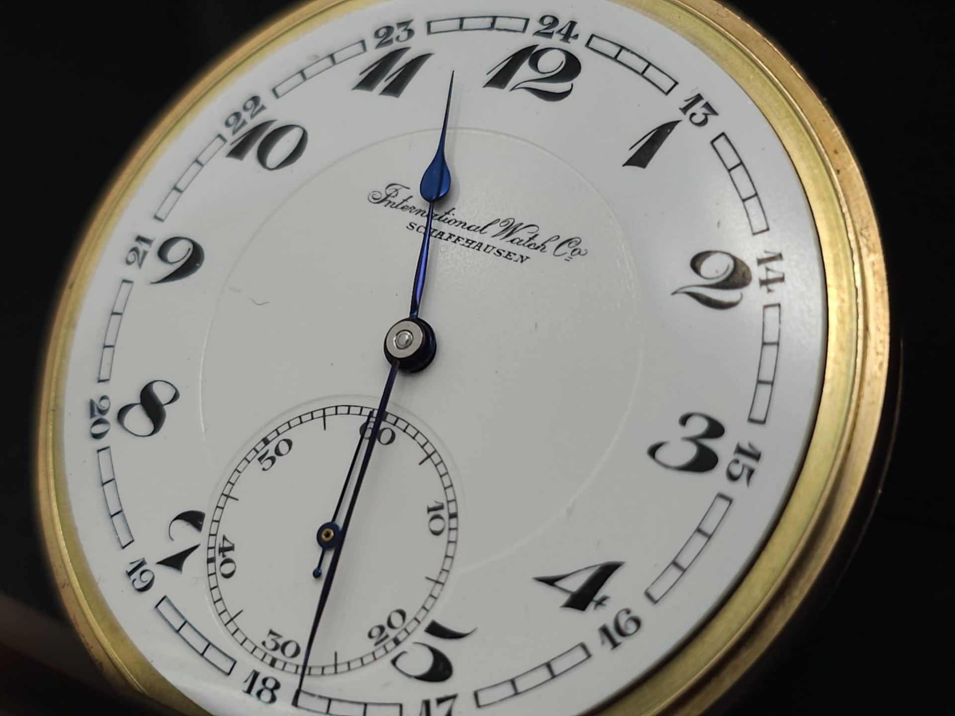 Charming International Watch Company IWC 14K rose gold Half Hunter pocket watch. White dial, - Image 6 of 10