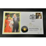 A Jubilee Mint Solid Gold Coin Cover Commemorating HRH Prince George's 1st Birthday.
