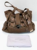 Jimmy Choo Double Ring Ramona Handbag. Quality leather, gold and copper tone hardware with ample