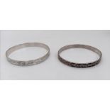 Pair of Sterling Silver Vintage Bangles. Diameter: 6cm WEIGHT: 30.24