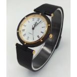 A Dunhill Quartz Mid-Size Watch. Black metal strap and case - 32mm. White dial with roman