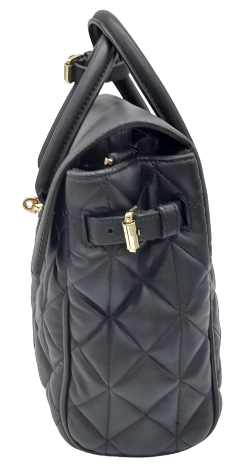 Mulberry Black Quilted Leather Cara Delevingne Convertible Bag. Versatile in design, it comes with - Image 3 of 11