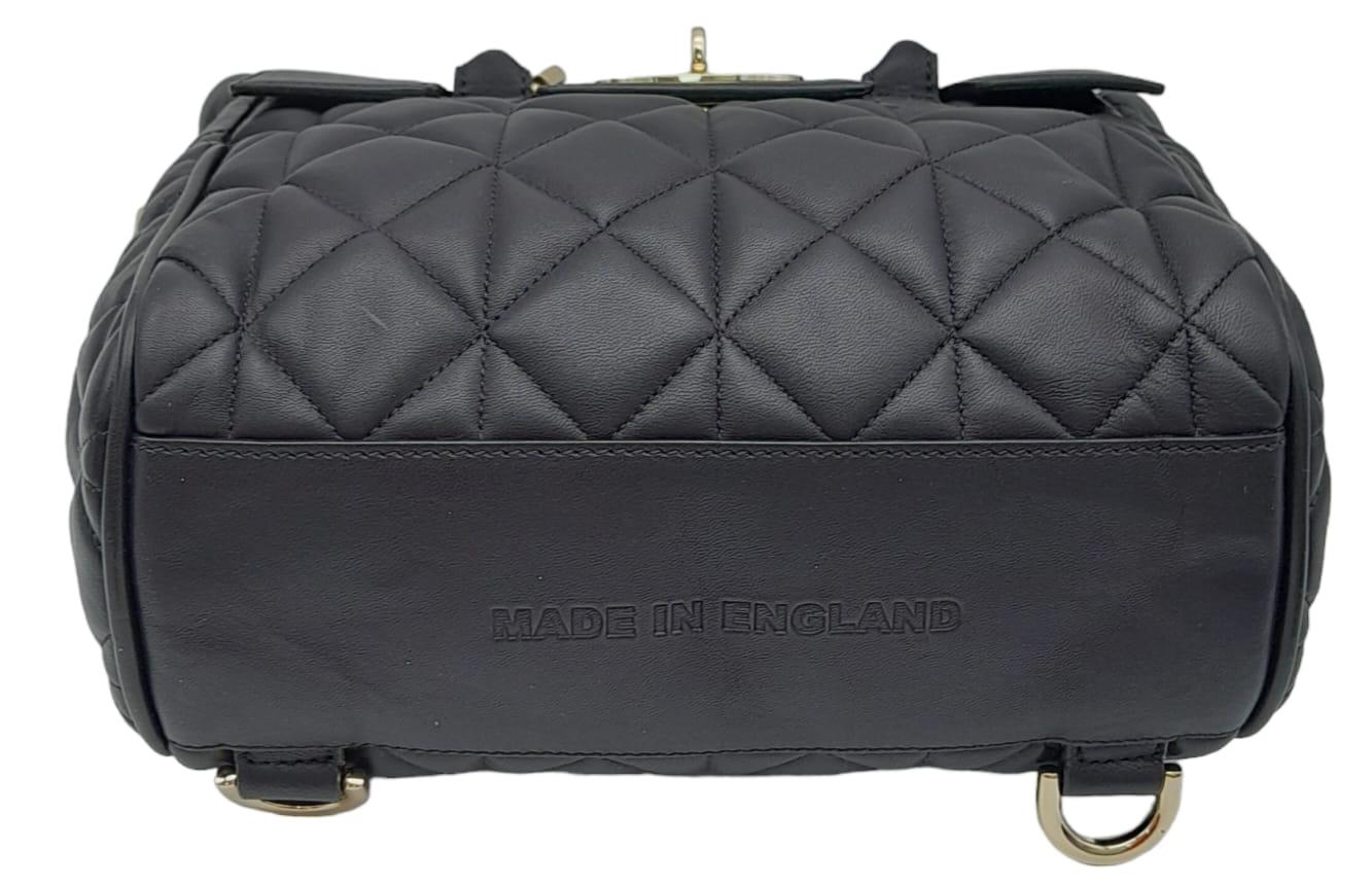 Mulberry Black Quilted Leather Cara Delevingne Convertible Bag. Versatile in design, it comes with - Image 5 of 11