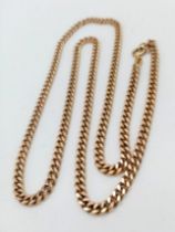 A 9K Yellow Gold Small Curb Link Chain/Necklace. 58cm length, 29g total weight.