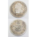 A 1778 Spanish/Mexican 1/2 Reales Silver Coin.
