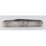 A Rare Commemorative Edward VII Coronation Sterling Silver Pocket Knife. Sterling silver exterior