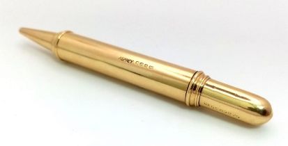 An Asprey of London 18K Yellow Gold Small Pen. Full UK hallmarks. 9cm. 22.7g total weight. No ink