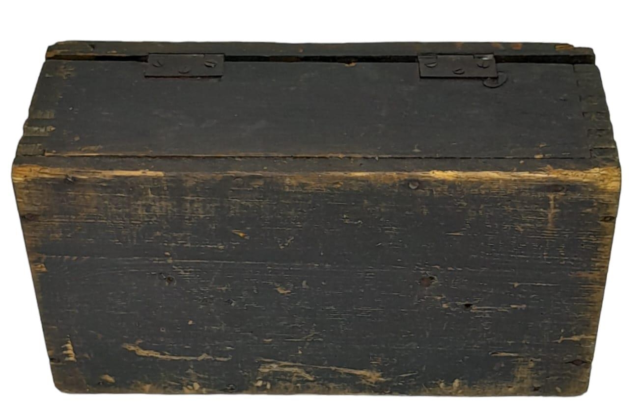 WW2 German 15cm Sig 33 Cartridge Box with original labels, stencils, and internals. - Image 5 of 7