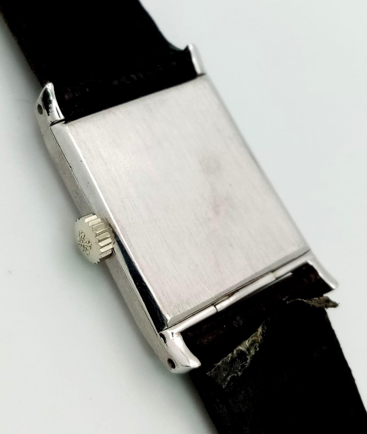 A RARE vintage Patek Philippe & Co watch with Breguet numbers. 27 x 23 mm white metal case. Cream - Image 7 of 7