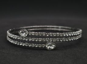 Swarovski Crystal 'Twisty Cuff' Bracelet. Fits All Sizes. This flexible, double wrap bracelet is a