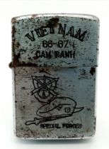 Vietnam War Era Zippo Lighter Date Coded 1966. This lighter was a Jungle find and has had the