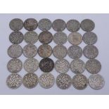 A Parcel of 30 Pre-1047 Silver Six Pences. Dates Range 1921-1937. 80.62 Grams