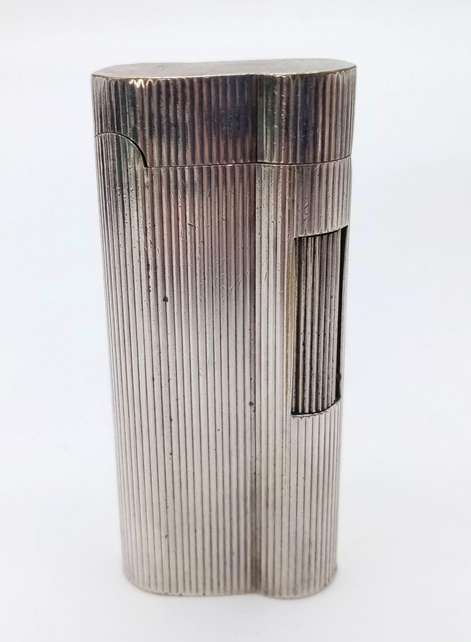 A VINTAGE SILVER PLATED DUNHILL LIGHTER. a/f. No International shipping available on this item. - Image 2 of 5