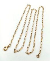 A 9 K yellow gold chain necklace, length: 50 cm, weight: 2 g.