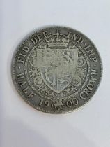 Queen Victoria young head SILVER HALF CROWN 1881 in fine condition. Scratch to the head prevents