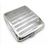 Stunning 1930's BIRMINGHAM Silver Cigarette Case by Robert Pringle & Sons. Hallmarked and engraved