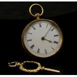 An Exquisite Antique 1849 18K Gold Pocket Watch and 18K Gold Key. Ornate 18K gold Sheffield