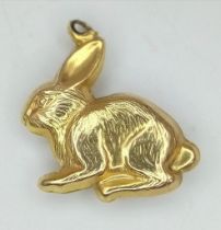 9K YELLOW GOLD BUNNY RABBIT CHARM CONDITION: MINOR DAMAGE TO LOOP (A/F) WEIGHT: 0.7G