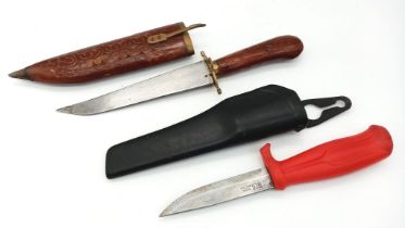 A Parcel of Two Very Good Condition Vintage Knives Comprising a Swedish Composite Handle Dive/Fillet
