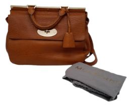 A Marvellous Mulberry Suffolk Bag. The Suffolk features a leather body, a rolled handle, a front