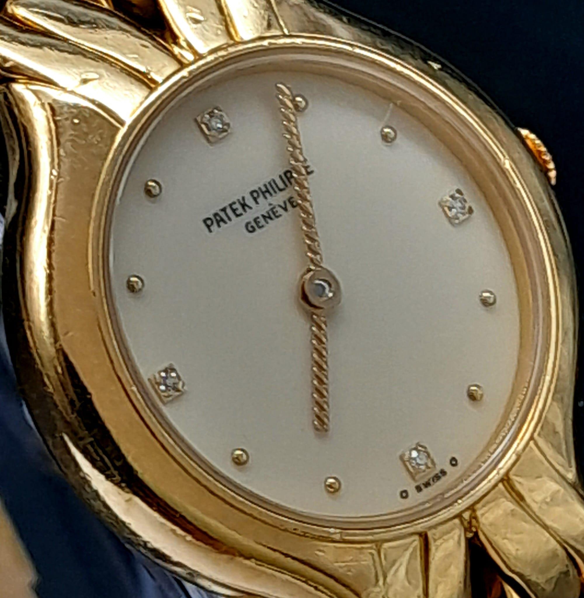 A Glorious 18K Yellow Gold Patek Philippe 'La Flamme' Ladies Watch. 18k gold bracelet and case - - Image 3 of 10