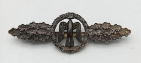 WW2 German Luftwaffe Silver Grade Bomber Clasp, No Maker.