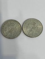 2 x WWII FLORINS 1945 in Extra fine/brilliant condition.