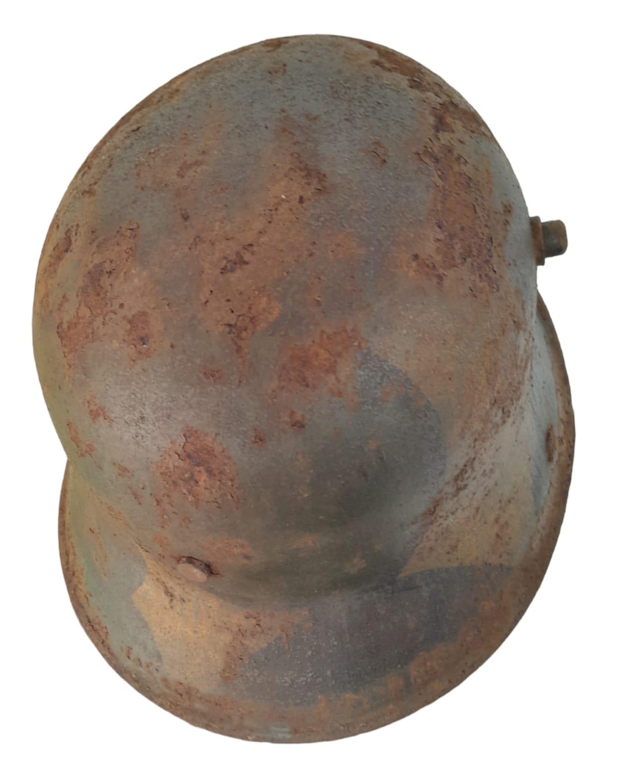 WW1 Imperial German M17 Camouflage Helmet with Liner. - Image 3 of 5