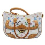 Louis Vuitton Sologne White Multicolour Monogram Handbag. Quality leather throughout, gold toned