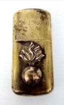 WW1 Trench Lighter Dedicated to Cpl J. Stock of the 2nd Bn Royal Fusiliers Gallipoli 1915.