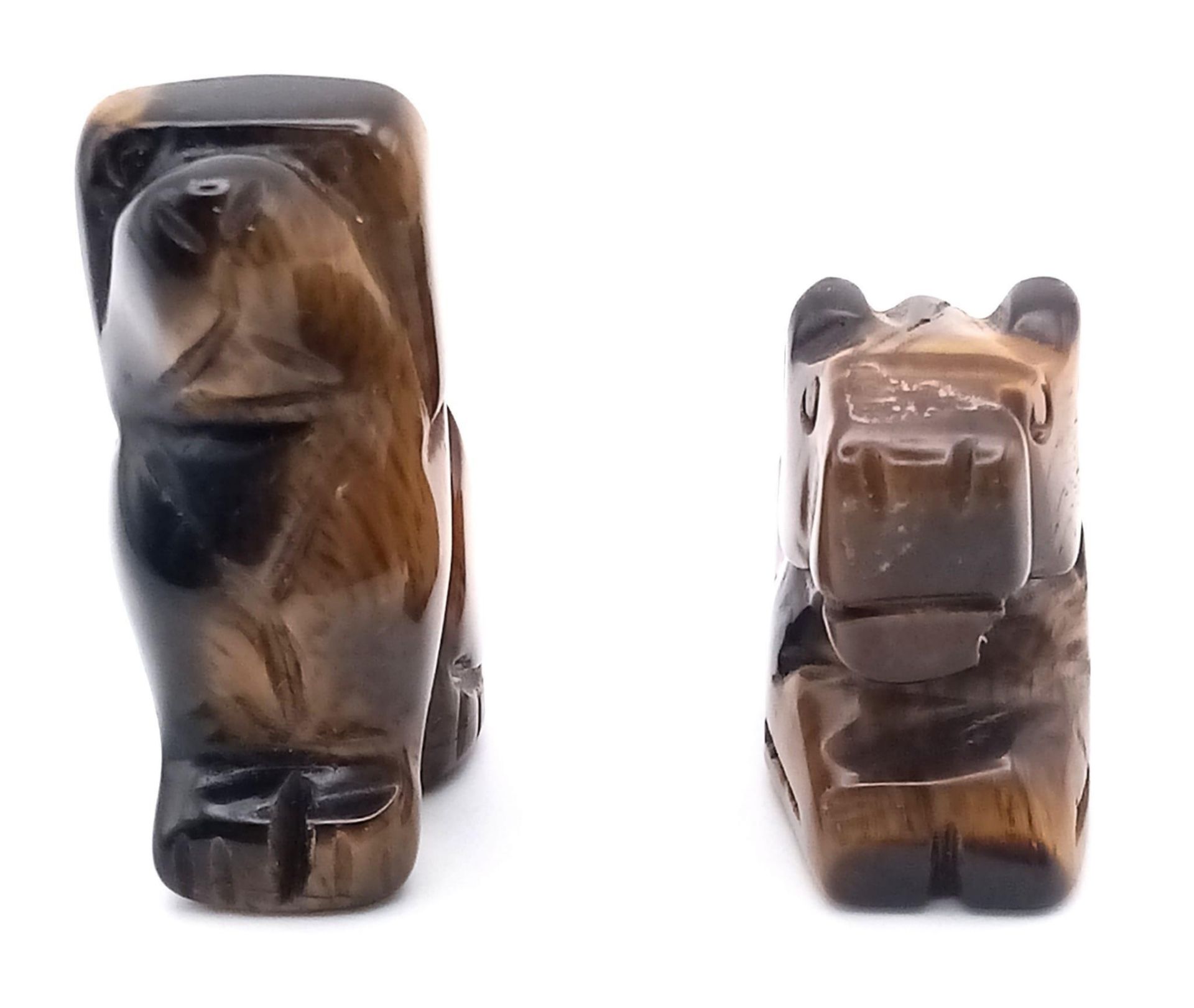 2 DOG FIGURES MADE IN ""TIGERS EYE"" 61gms 4cms - Image 3 of 5