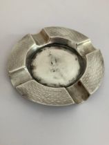 Antique SILVER ASHTRAY Having engine turned border design, with clear hallmark for Deakin and