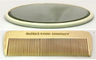 WW2 German Mirror and Comb Set from an Officers R&R Hotel in Paris.